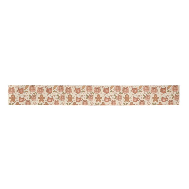 Gingerbread Joy Satin Ribbon (Front)