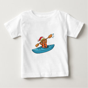Gingerbread Kayaker Christmas 2026 Holiday Water Baby T-Shirt
