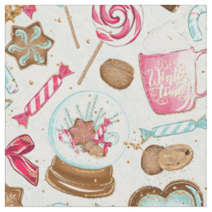 Gingerbread Kitchen Cookie Candy Fabric