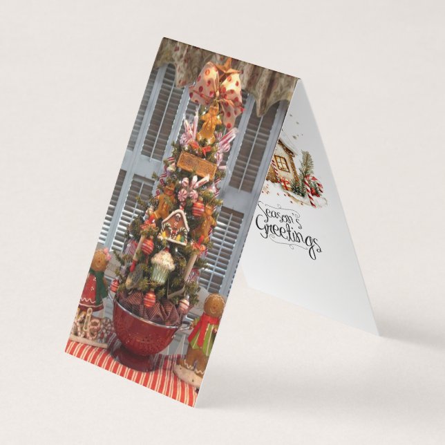 Gingerbread Kitchen Tree Season's Greetings Card (Front)