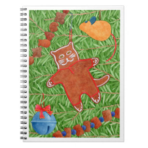 GINGERBREAD KITTY Spiral Notebook
