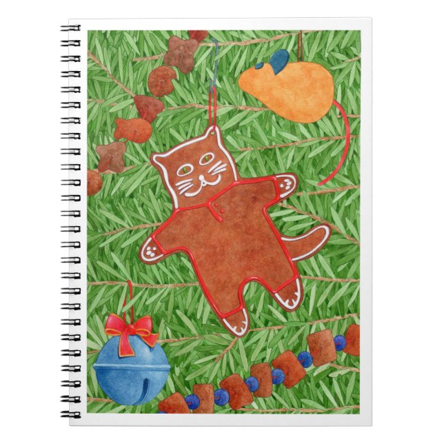 GINGERBREAD KITTY Spiral Notebook (Front)