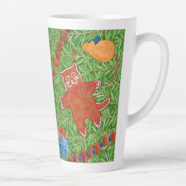 GINGERBREAD KITTY Tall Latte Mug (Right)
