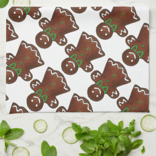 Gingerbread Lady Christmas Cookie Holiday Towel