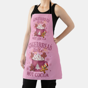 Gingerbread latte hot cocoa christmas apron