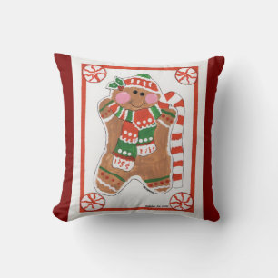 Gingerbread Love - Kids Art for CHOC Throw Pillow