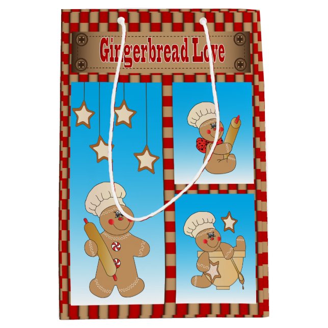 Gingerbread Love Medium Gift Bag (Front)