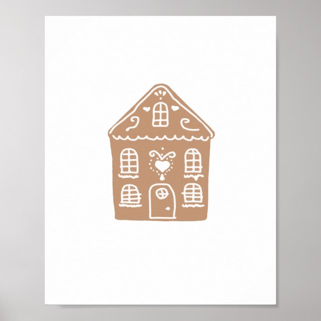 Gingerbread Maison Village Illustration Art Poster (Devant)