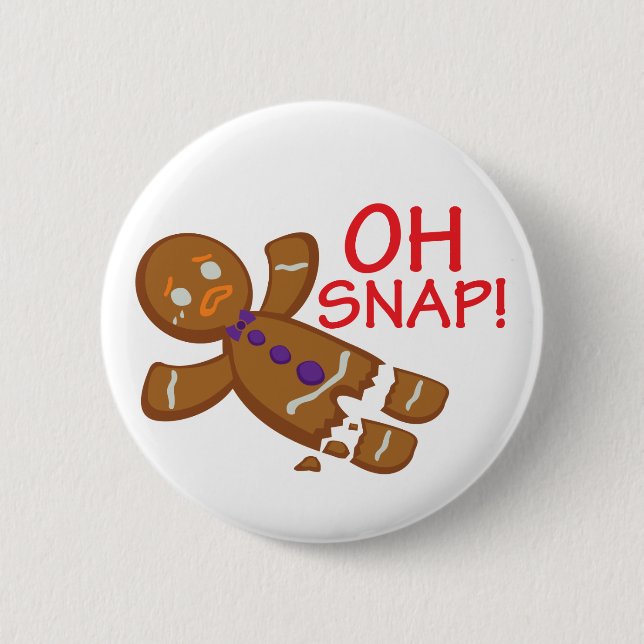 Gingerbread Man 2 Inch Round Button (Front)