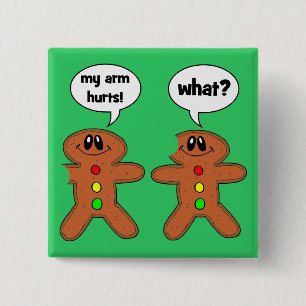 gingerbread man 2 inch square button