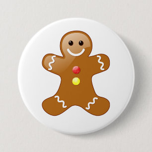 Gingerbread Man 3 Inch Round Button