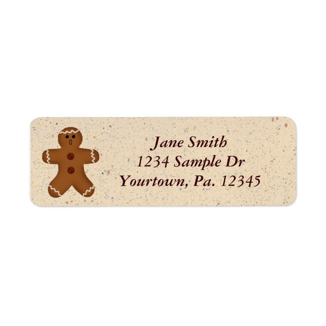 Gingerbread Man Address Label (Front)
