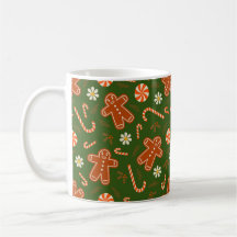 Gingerbread man and candy cane pattern 