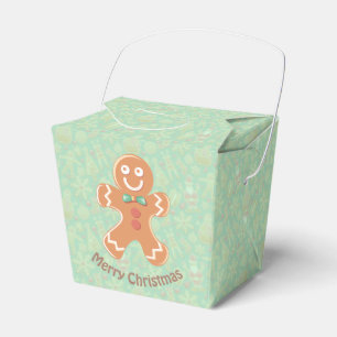 Gingerbread Man and Cookie Pattern Favor Box