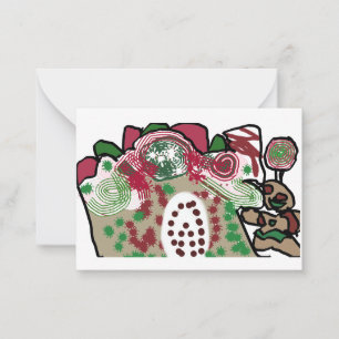 Gingerbread man and house party card