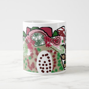 Gingerbread man and house party large coffee mug