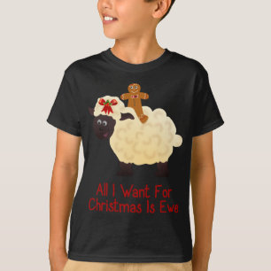 Gingerbread Man and Sheep All I Want For Christmas T-Shirt