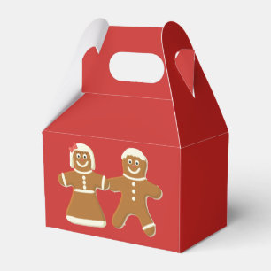 Gingerbread Man and Woman on Red Favor Box