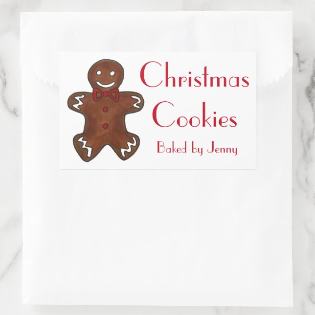 Gingerbread Man Baked By Homemade Christmas Cookie Sticker (Bag)