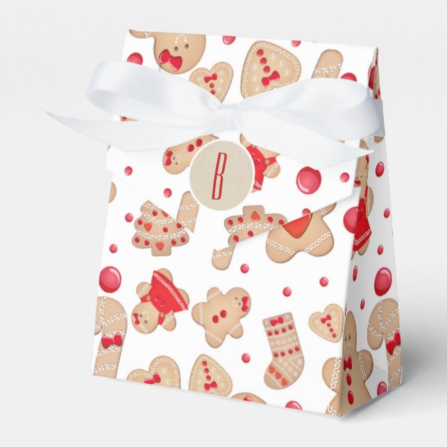 Gingerbread Man Baked Cookies Rustic Whimsical Favor Box (Front Side)