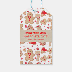 Gingerbread Man Baked Cookies Rustic Whimsical Gift Tags