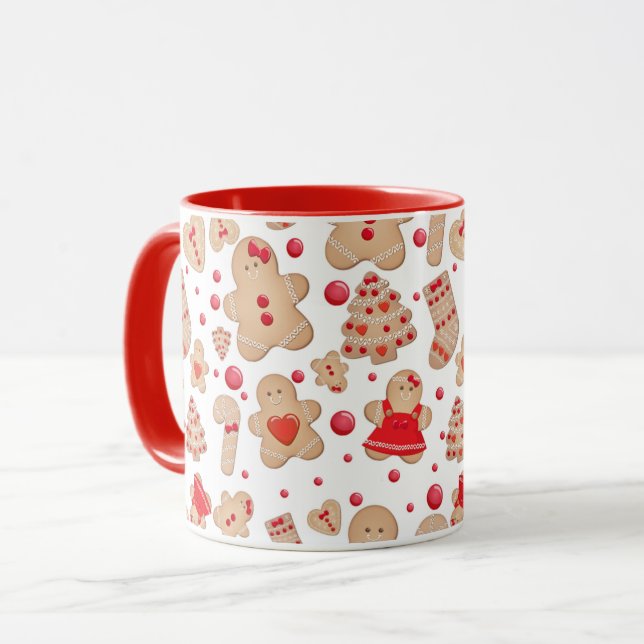 Gingerbread Man Baked Cookies Rustic Whimsical Mug (Front Left)