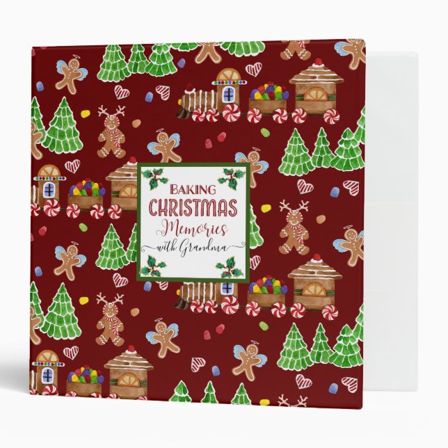 Gingerbread Man Baking Christmas Memories Grandma Binder (Front/Inside)