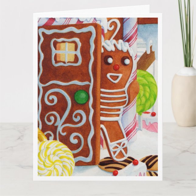 GINGERBREAD MAN Big Christmas Card (Front)