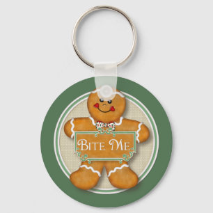 Gingerbread Man - Bite Me Keychain