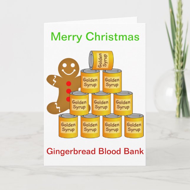 Gingerbread Man Blood bank Holiday Card (Front)