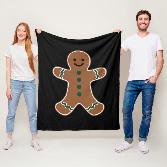 Gingerbread Man Body Costume for Christmas Fleece Blanket (In Situ)