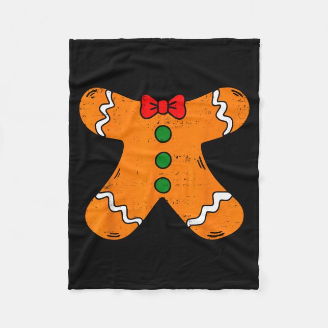 Gingerbread Man Body Costume For Halloween Or Chri Fleece Blanket (Front)