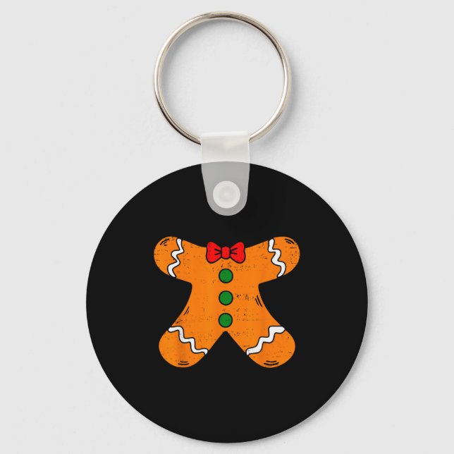 Gingerbread Man Body Costume For Halloween Or Chri Keychain (Front)