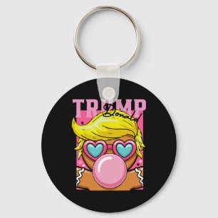Gingerbread Man Bubblegum Trump Blowing Pink Sungl Keychain