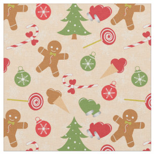 Gingerbread Man, Candy and ice cream Fabric