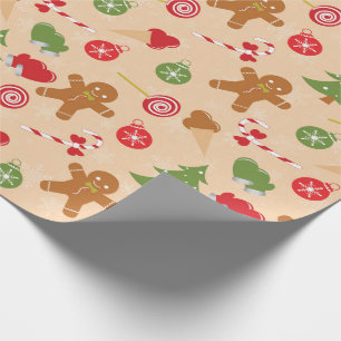 Gingerbread Man, Candy and ice cream Wrapping Paper