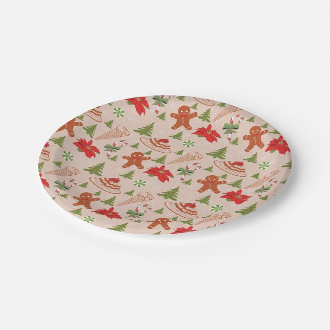 Gingerbread Man,Candy mints and ice cream Paper Plate (Angled)