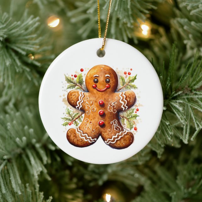Gingerbread man ceramic ornament (Tree)