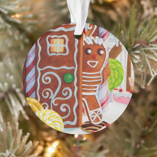 GINGERBREAD MAN Cercle acrylique ornement (Arbre)