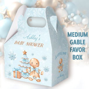 Gingerbread Man Christmas Baby Shower Medium Gable Favor Box