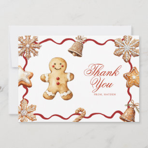Gingerbread Man   Christmas Baby Shower  Thank You Card