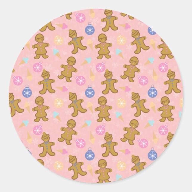 Gingerbread Man,Christmas balls Classic Round Sticker (Front)