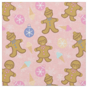 Gingerbread Man,Christmas balls Fabric