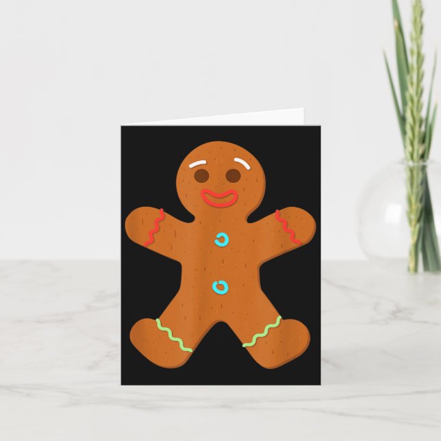 Gingerbread Man Christmas Cookie Baking  Card (Front)