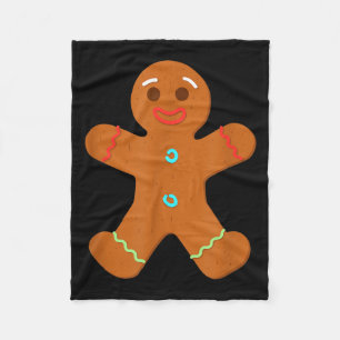 Gingerbread Man Christmas Cookie Baking  Fleece Blanket