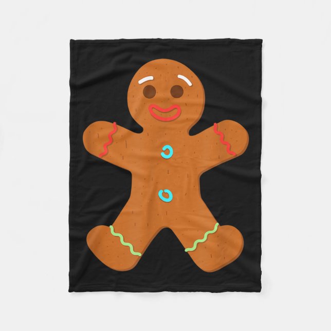 Gingerbread Man Christmas Cookie Baking  Fleece Blanket (Front)