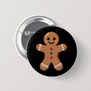 Gingerbread Man Christmas Cookie Baking Holiday  2 Inch Round Button