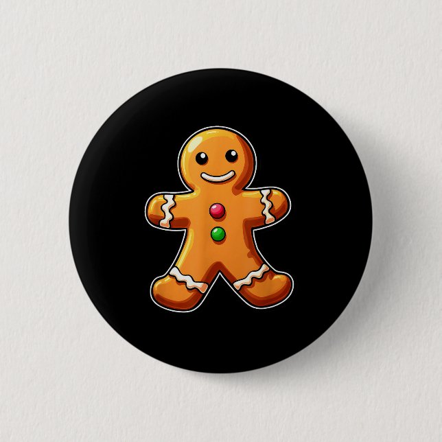 Gingerbread Man Christmas Cookie Baking Holiday Te 2 Inch Round Button (Front)