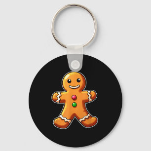 Gingerbread Man Christmas Cookie Baking Holiday Te Keychain