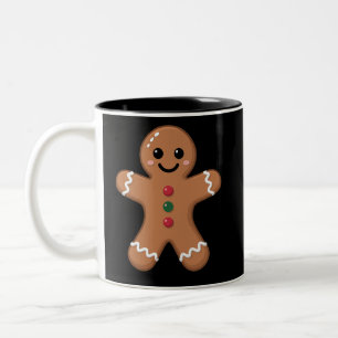 Gingerbread Man Christmas Cookie Baking Holiday Two-Tone Coffee Mug